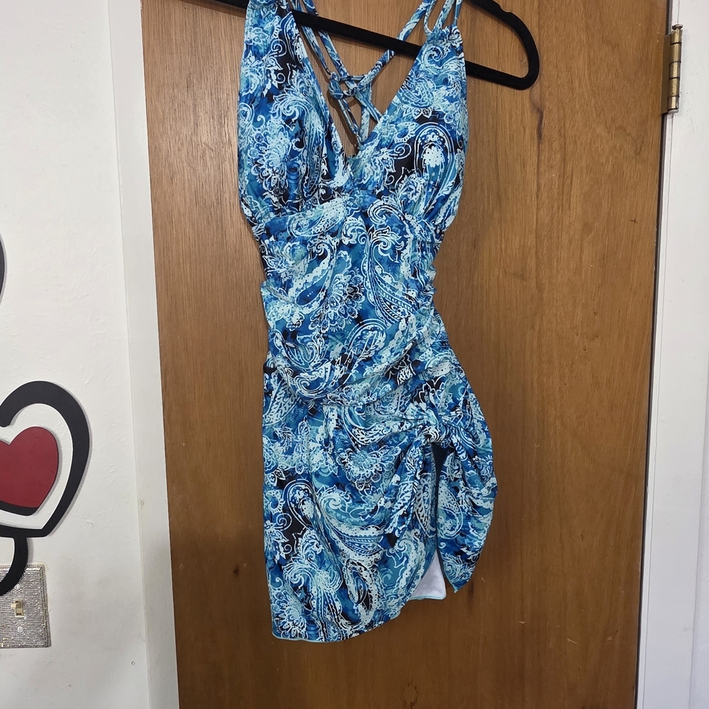 Apt. 9 Blue and White Patterned Dress